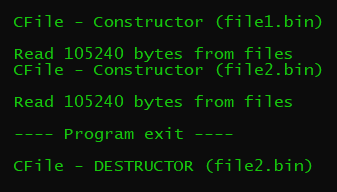 Output of a program that demonstrate unique pointers